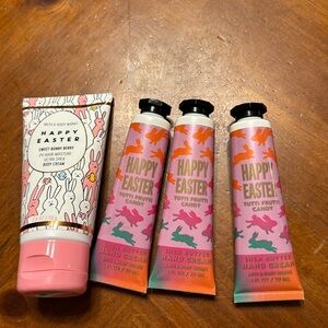 4 Bath & Body Works Hand Cream, Sweet Bunny Berry and Tutti Frutti Candy